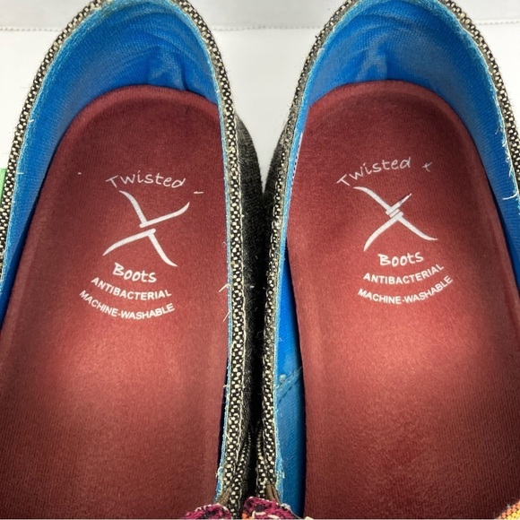 Twisted X EcoTWX Woven Multicolor Aztec Print Slip On Loafers Lightweight Sz 8 - Picture 8 of 15